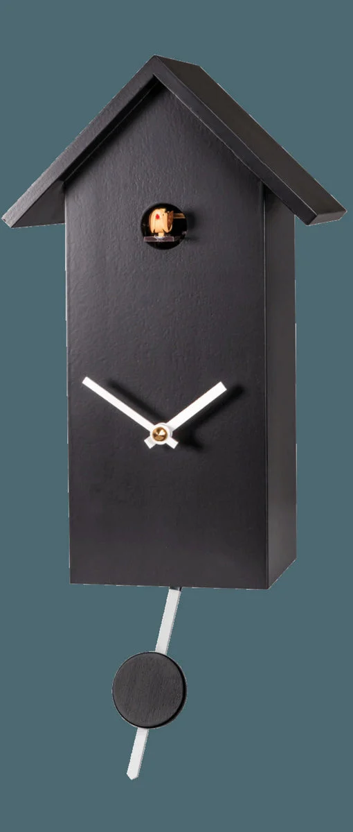 11" Black Bird House Quartz Clock – 8 in – Decorative Indoor Outdoor Clock – River City Clocks