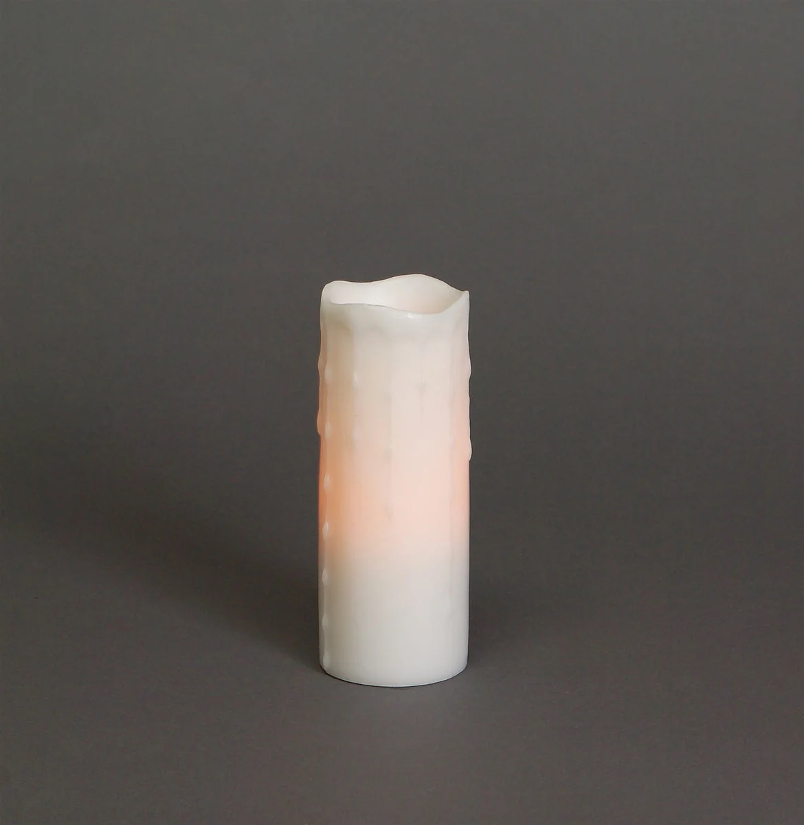 Set of 3 LED Dripping Wax Pillars – 3"D x 8"H – White Flameless Candles for Indoor Decor By Melrose