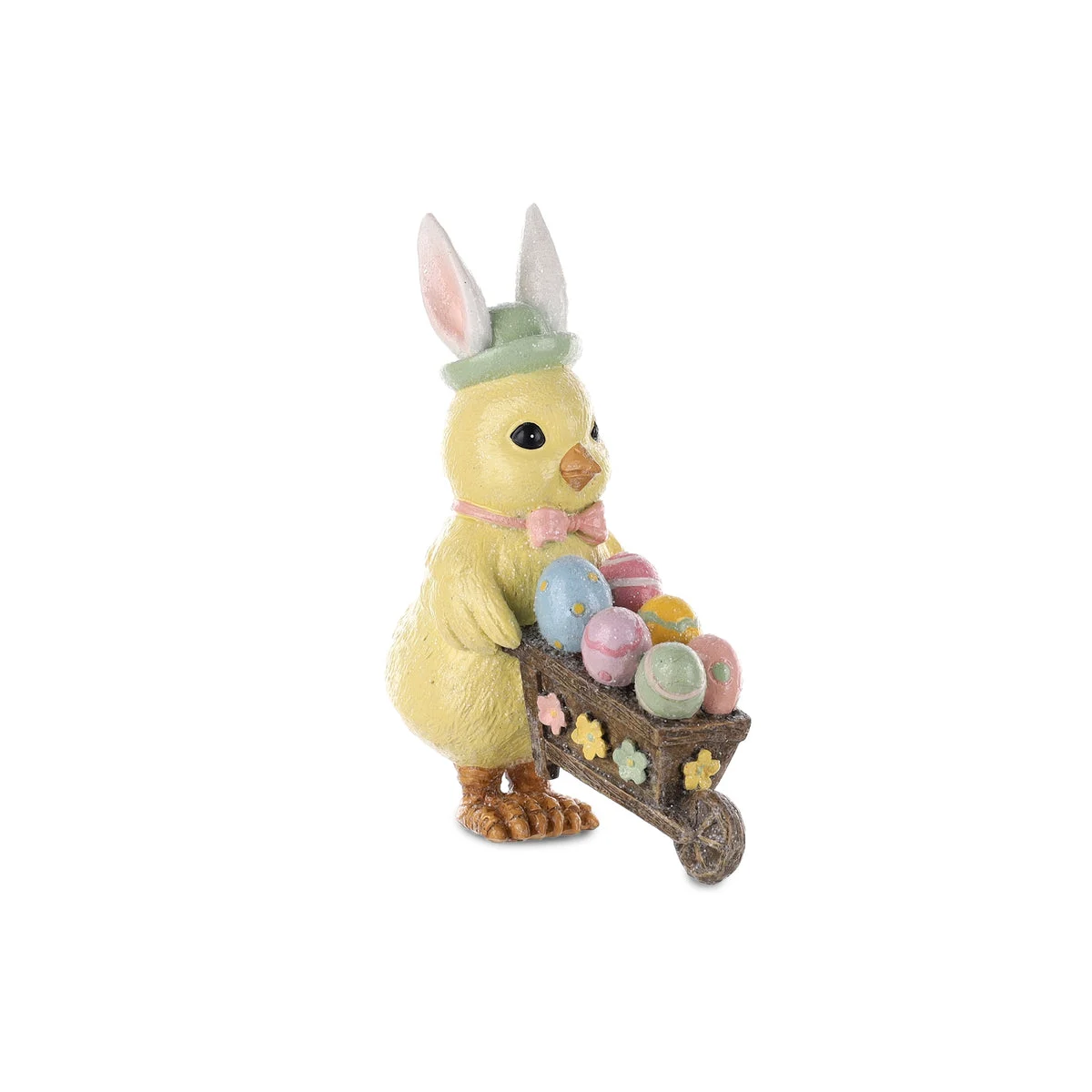 Easter Chick with Eggs in Basket Set – 4.5"H – Resin Spring Decor – By Melrose