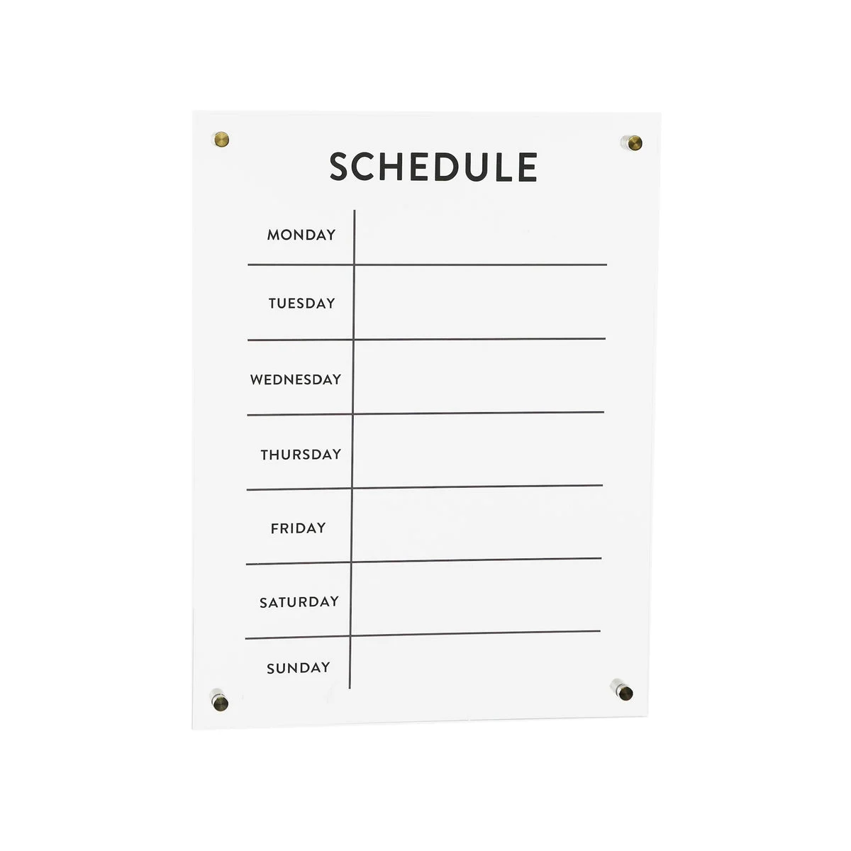 Acrylic Weekly Wall Calendar Dry Erase Organizer 19 Inch Hanging Planner for Home By Melrose