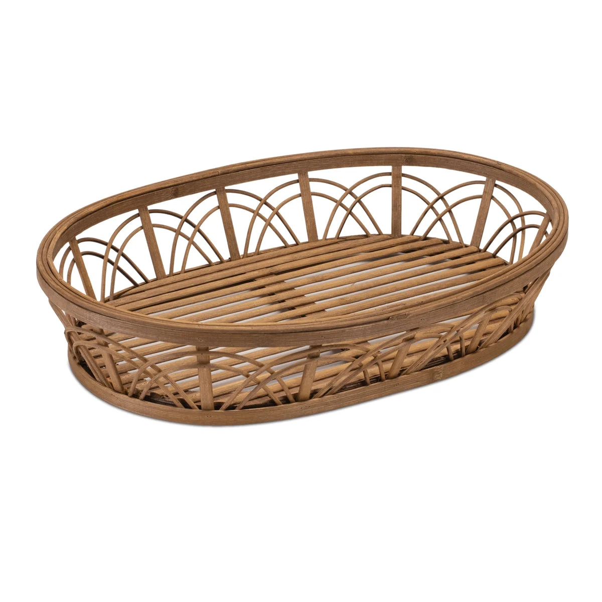 Wooden Tray with Handles Rustic Brown 4 Inch Height Home Decor Accent By Melrose