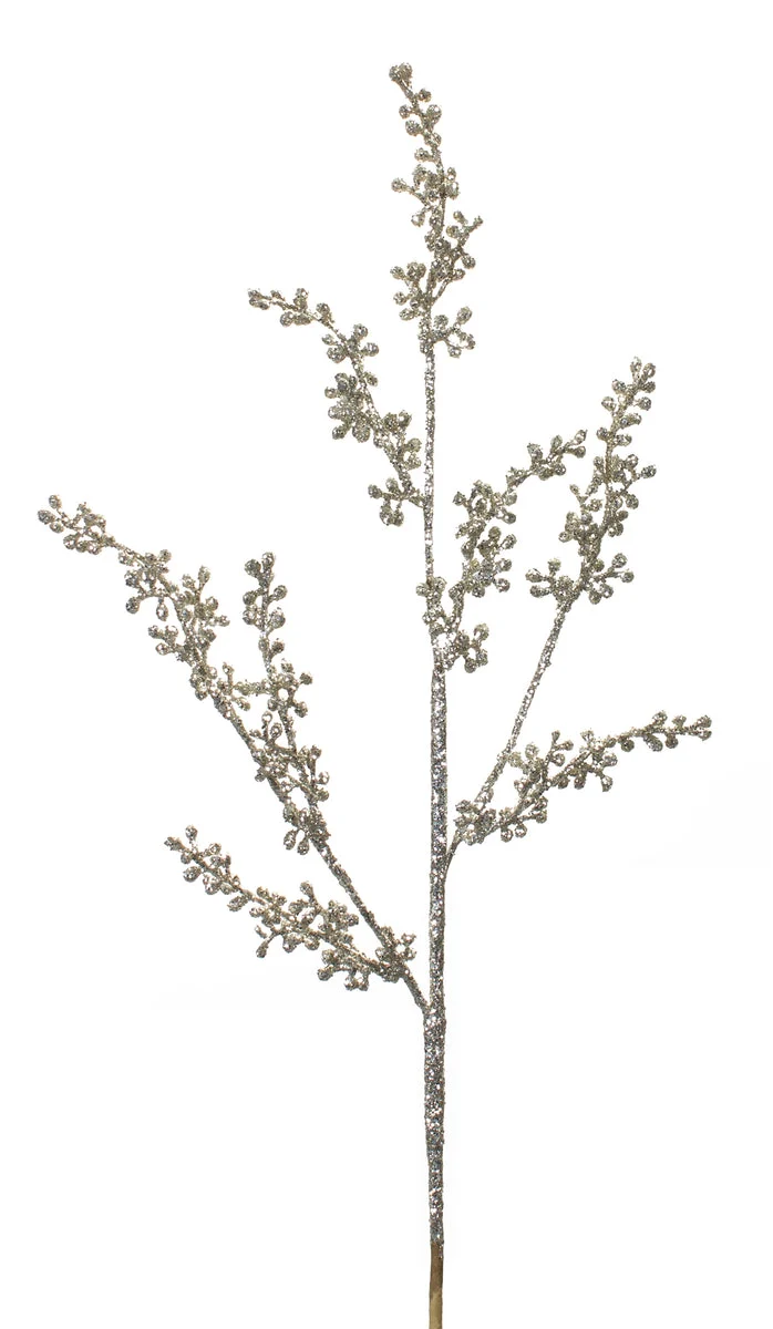 Glittered Berry Spray Set of Twelve Faux Stems 24 inch by Melrose