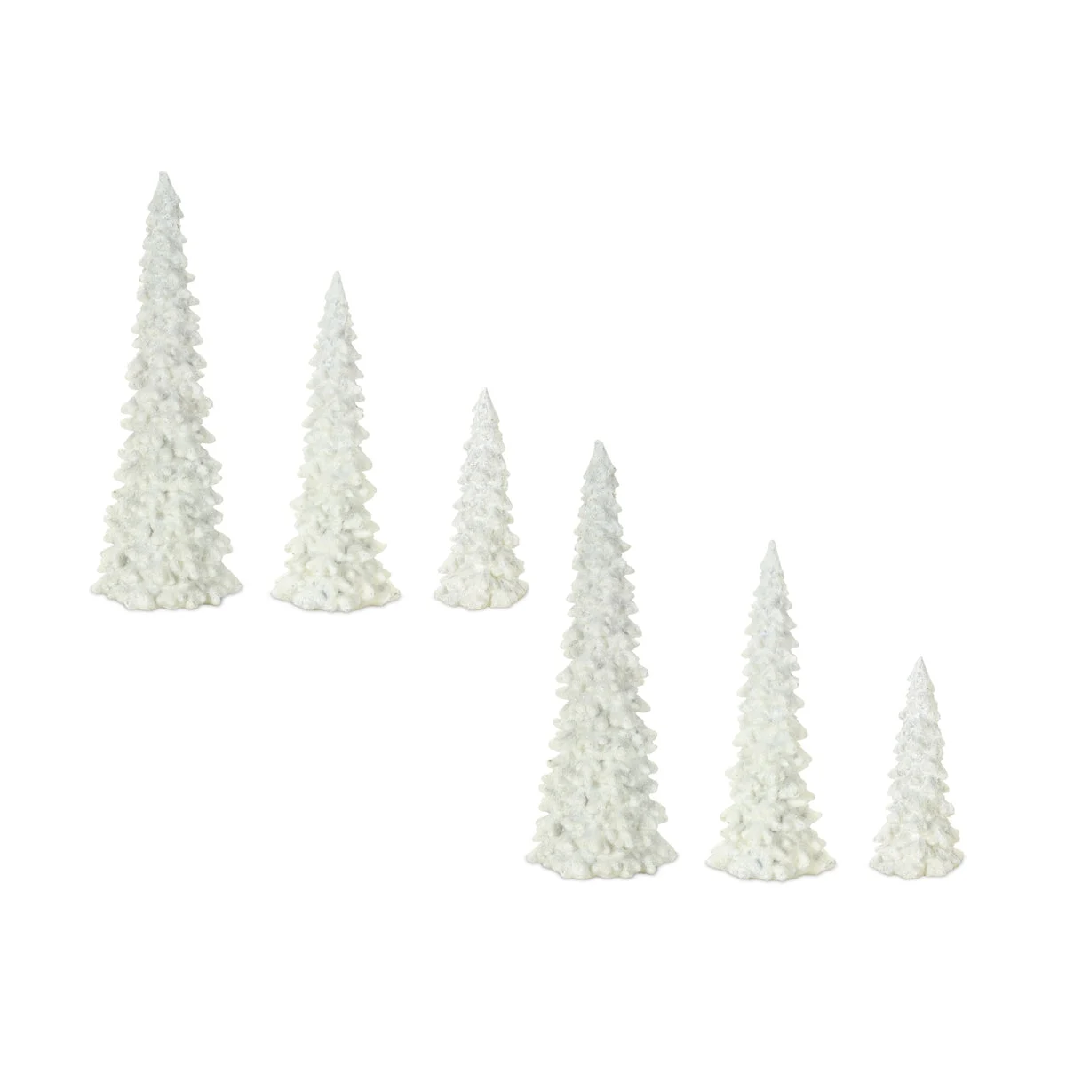 Resin Tabletop Christmas Tree Set in Off White by Melrose
