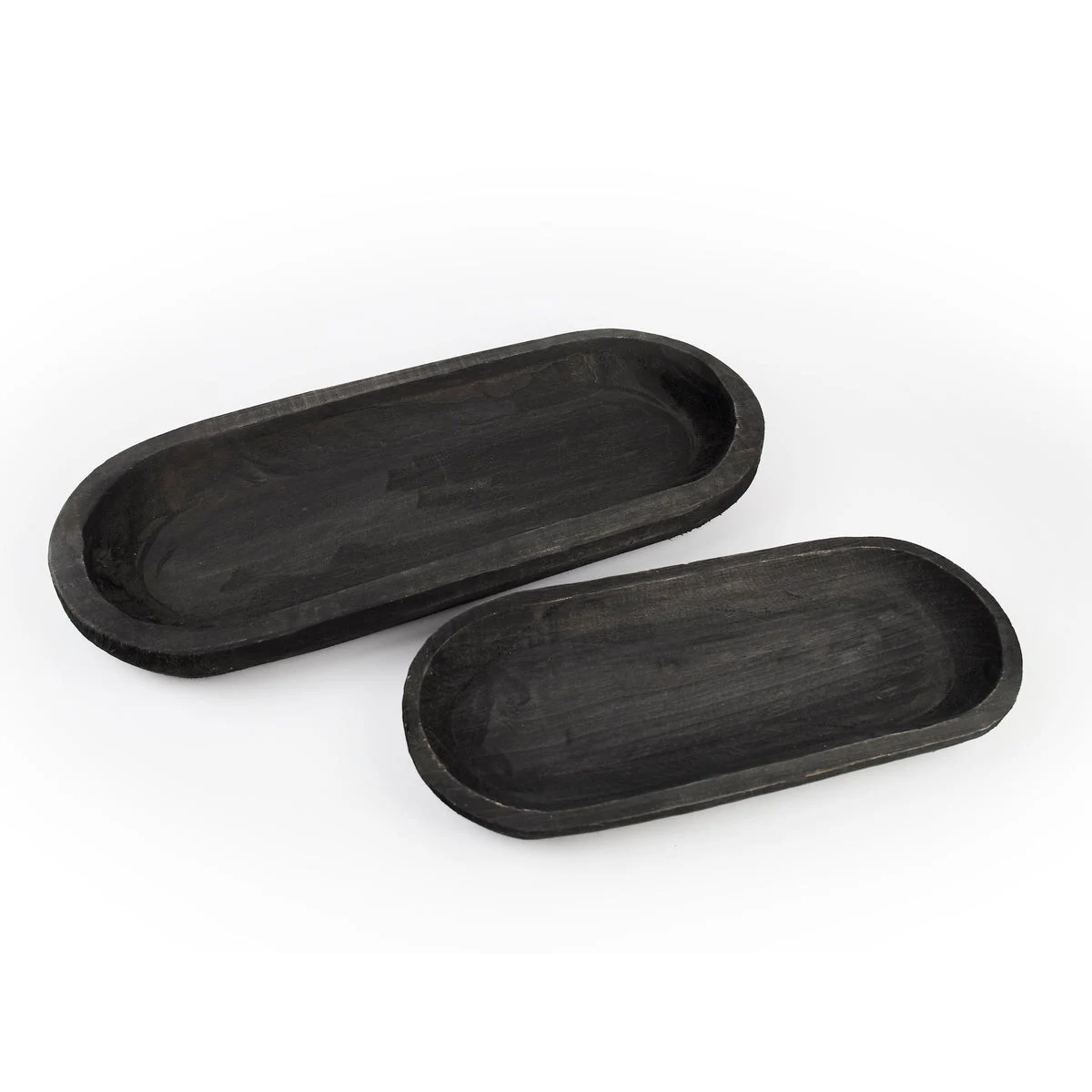 Brown Wood Display Tray Set – Long Dough Bowl Design by Melrose