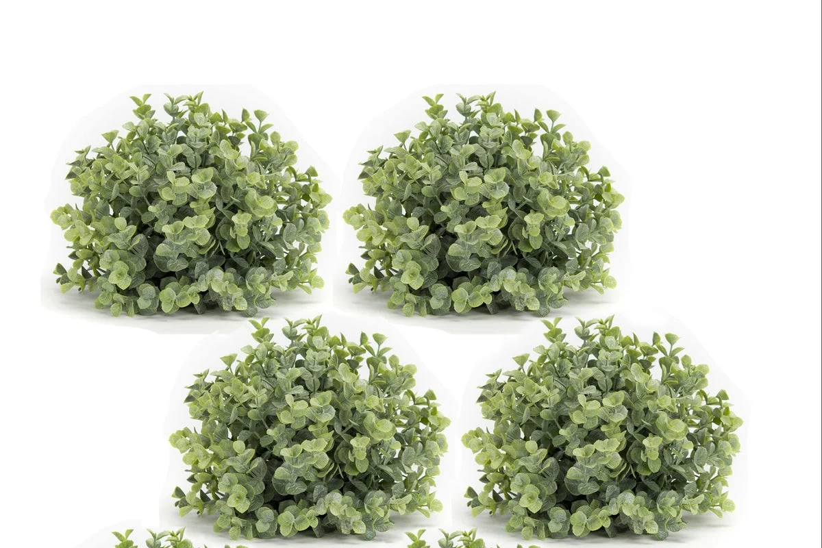 Artificial Green Foliage Half Orb – 6.5"H Boxwood Decor, Set of 6 by Melrose