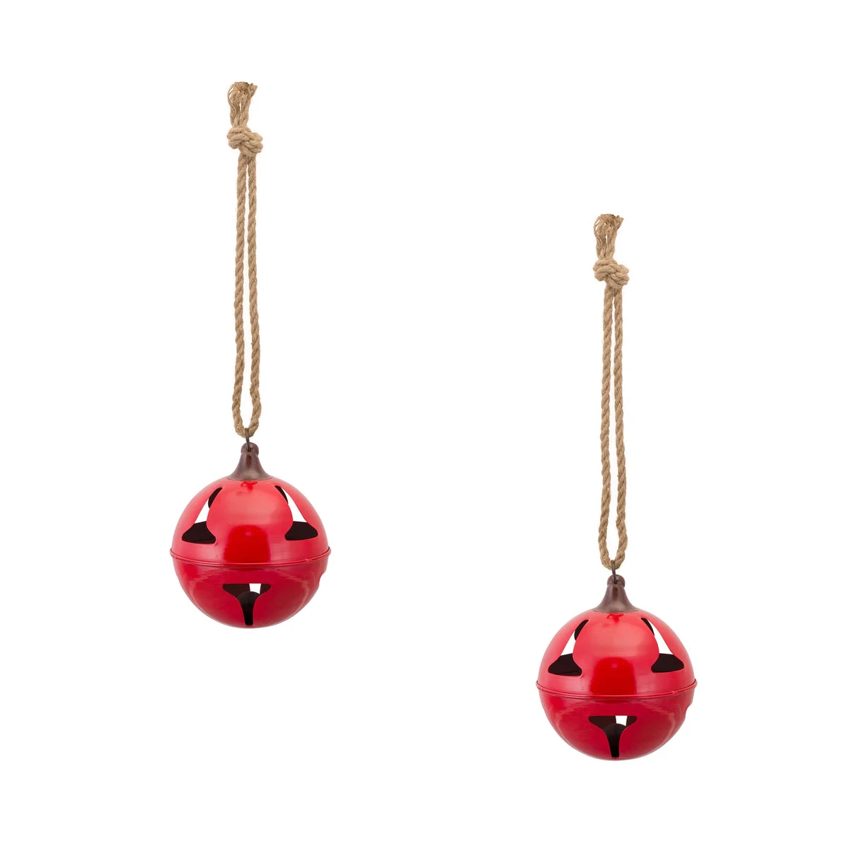 Red Metal Sleigh Bell Set for Indoor or Outdoor Set of 2 - 27"H by Melrose