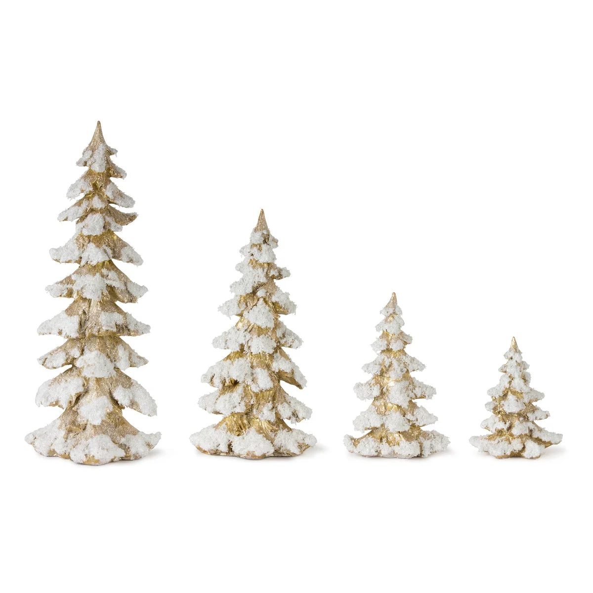 Metallic Gold Pine Tree Decorations Holiday Display Set – 4pc by Melrose