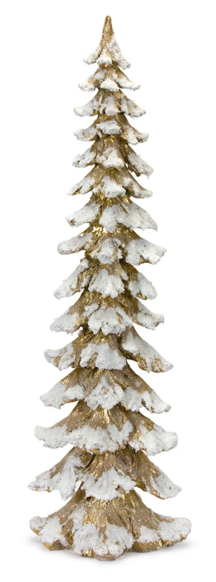 Glittering Gold Pine Tree with Snow Flocking – 34.5" by Melrose