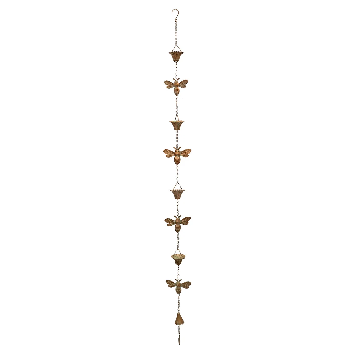 Copper Iron Bee Rain Chain 66.5" Long Decorative Downspout Alternative by Melrose