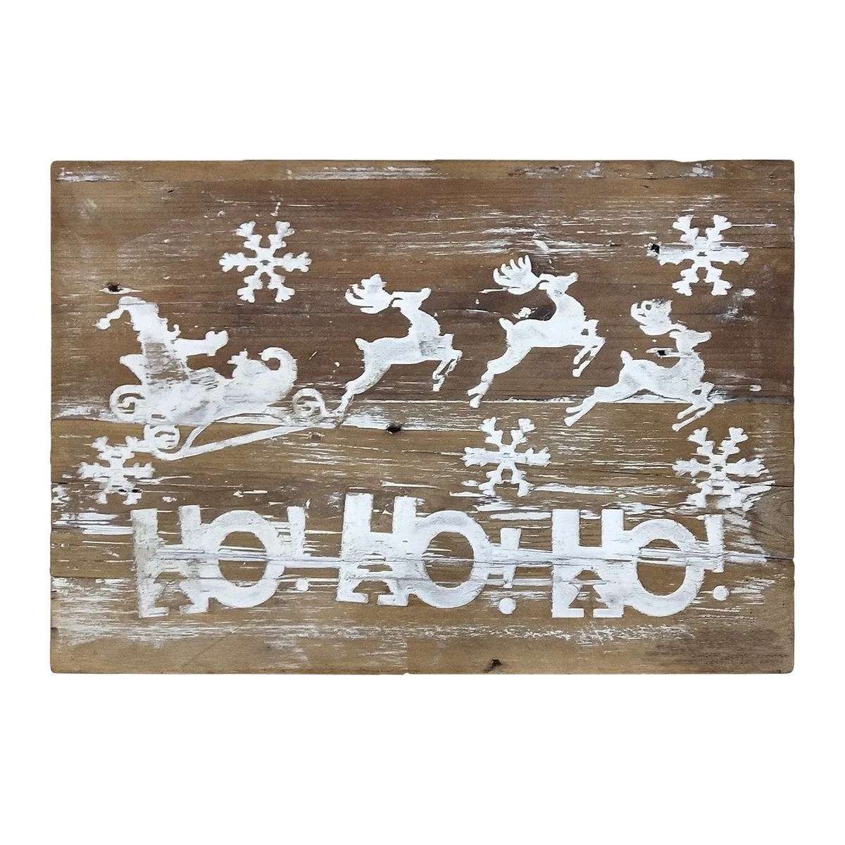 Wood Ho Ho Ho Wall Sign – Rustic Christmas Decor – 14 Inch Holiday Accent – By Melrose