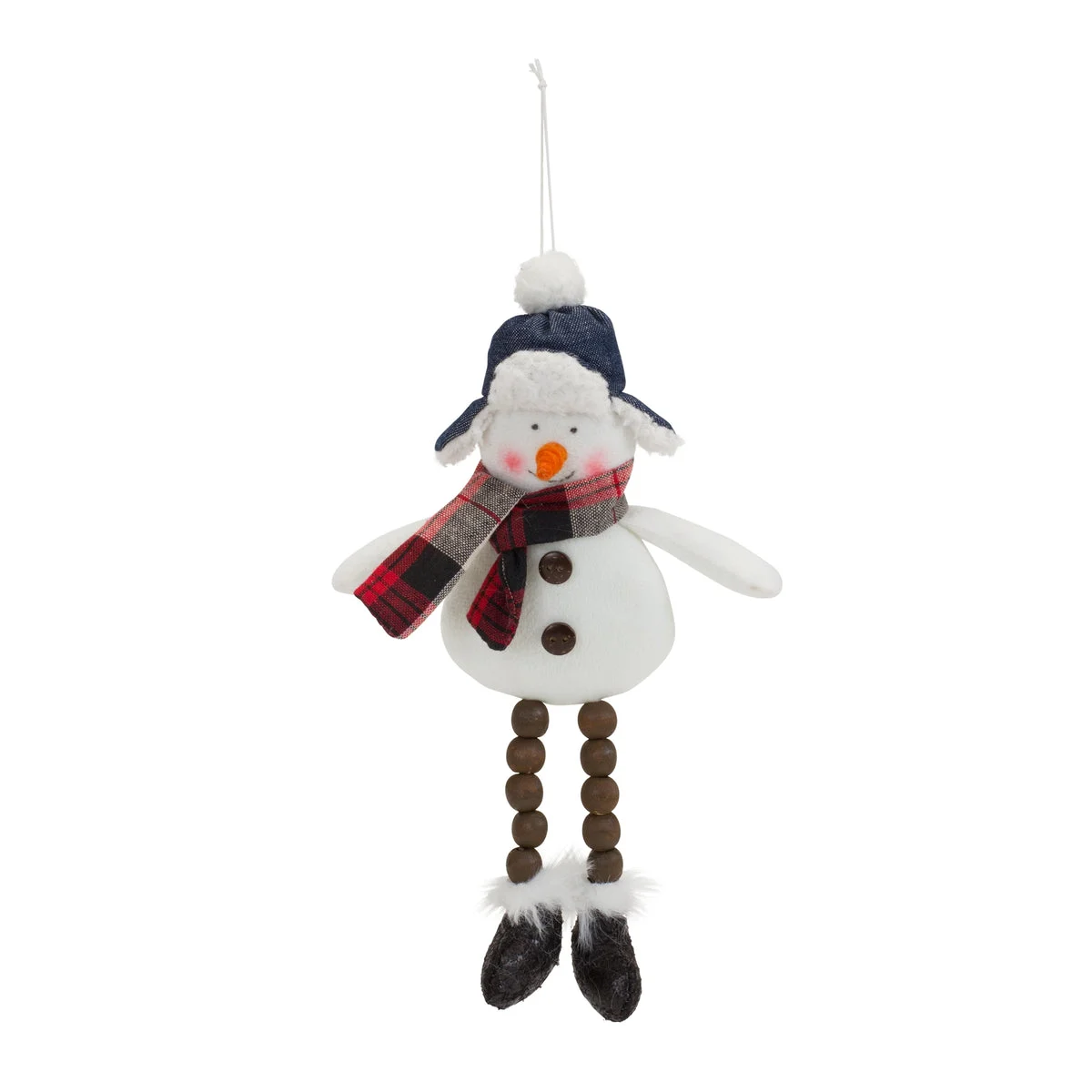 Plush Snowman Christmas Ornament Set Soft Polyester – 6 Pieces by Melrose