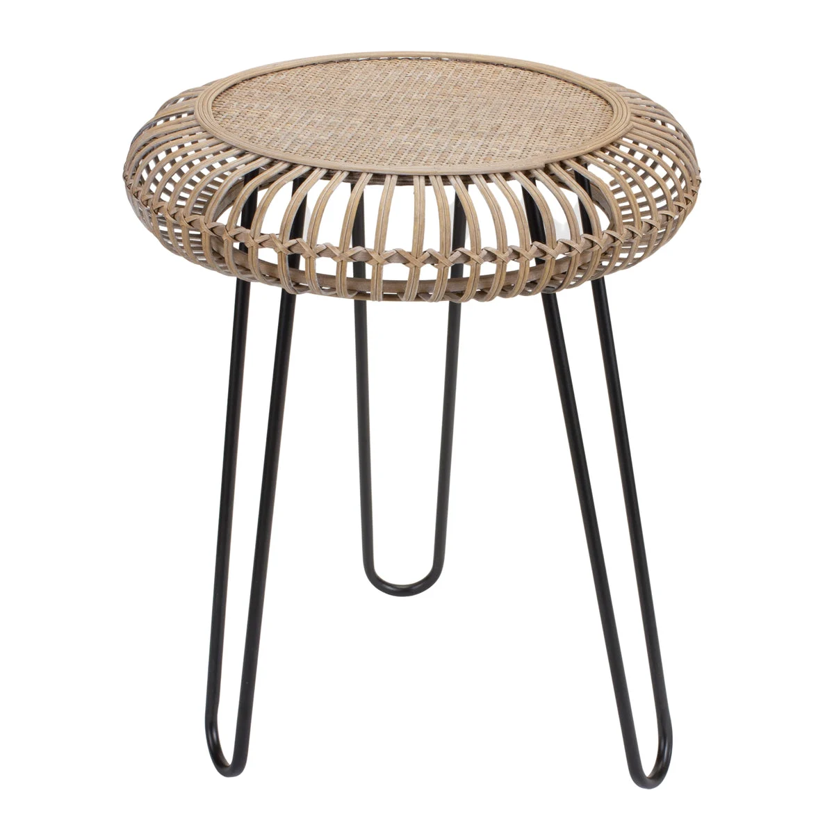 Decorative Rattan Tripod Stool or Side Table 25"H by Melrose