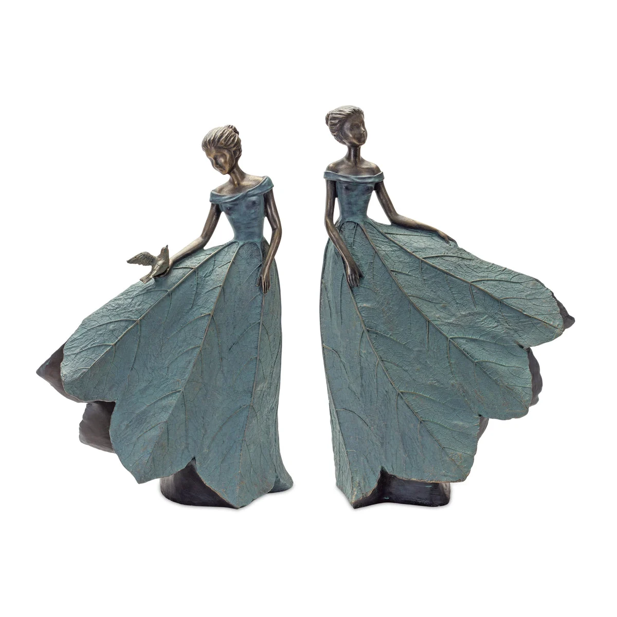Garden Fairy Figurines Set of 2 – 21.25" Tall Resin Decor by Melrose
