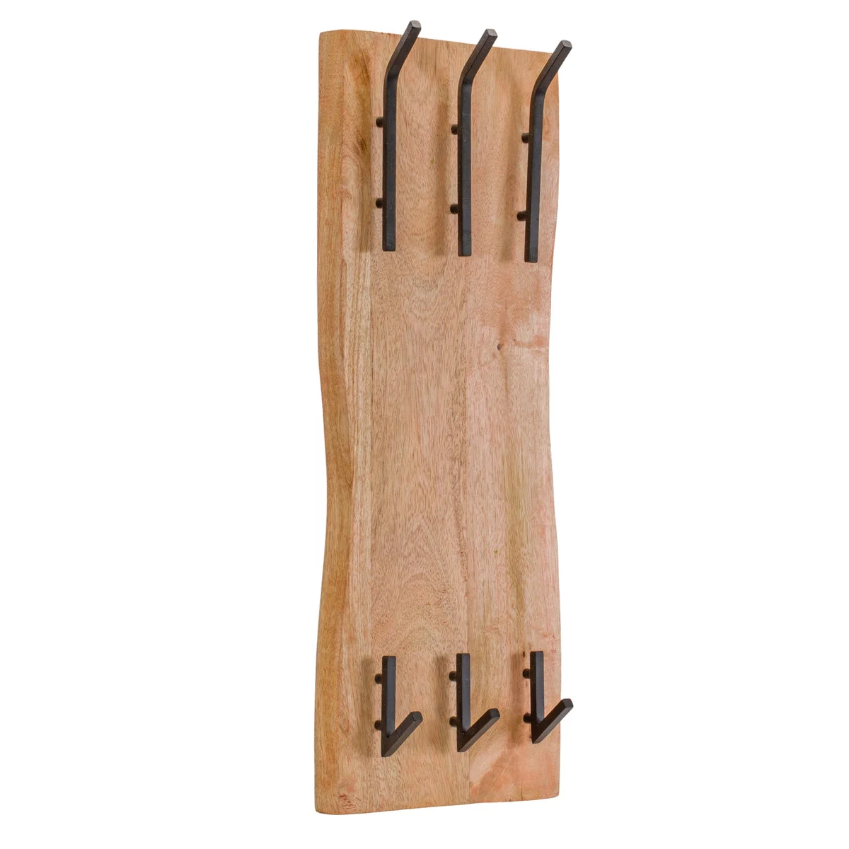 Mango Wood Iron Wall Hook 27.25 Inch Rustic White Hanging Organizer Melrose