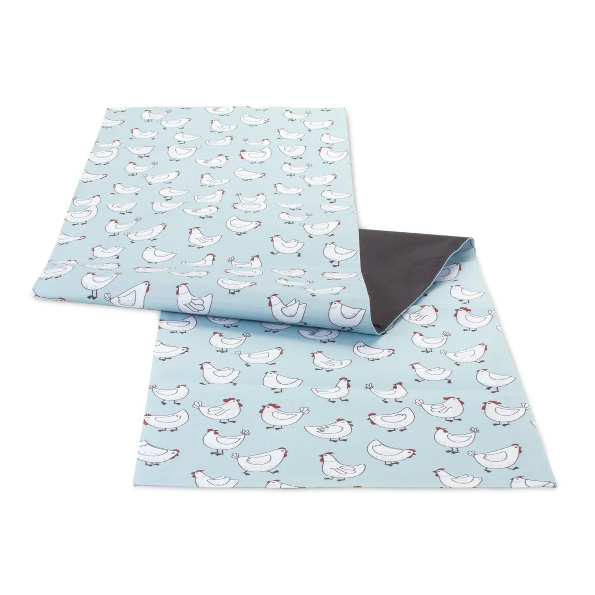 Blue & White Chicken Table Runner for Farmhouse Dining 71" L By Melrose