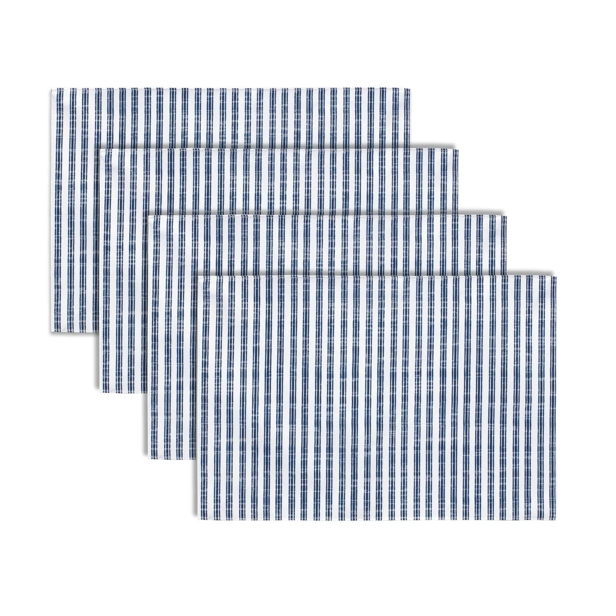 Dining Table Placemat Set Blue and White 0.25 in Height Set of 4 By Melrose