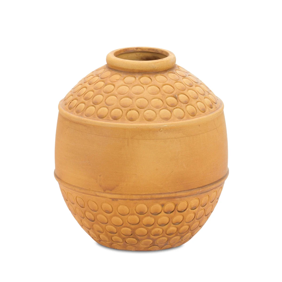 Bubbled Terra Cotta Vase – 8.75"H – Decorative Brown Vase for Tabletop By Melrose
