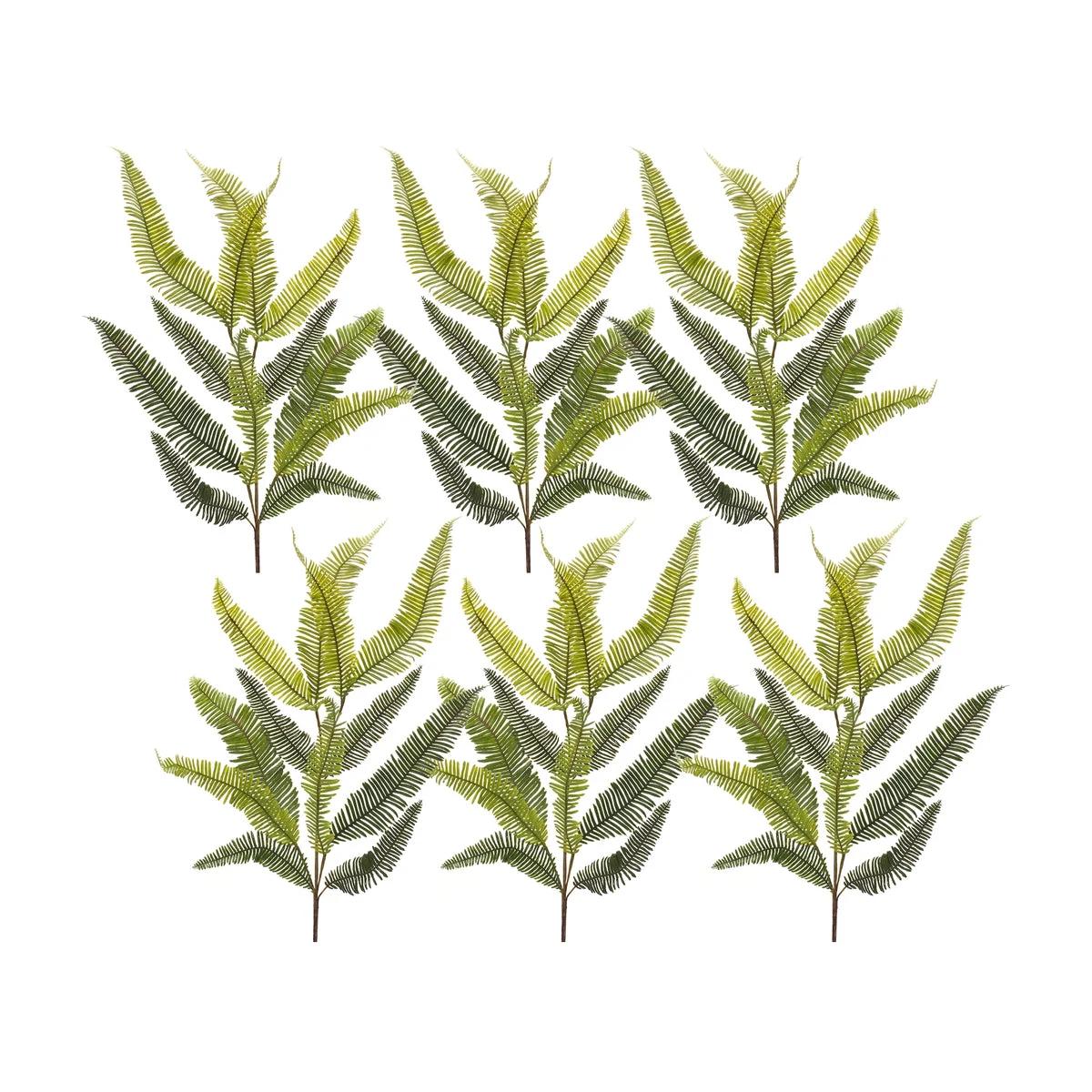 Fern Spray Set Of 6 – Plastic Iron Wire – 39"H Lifelike Green By Melrose