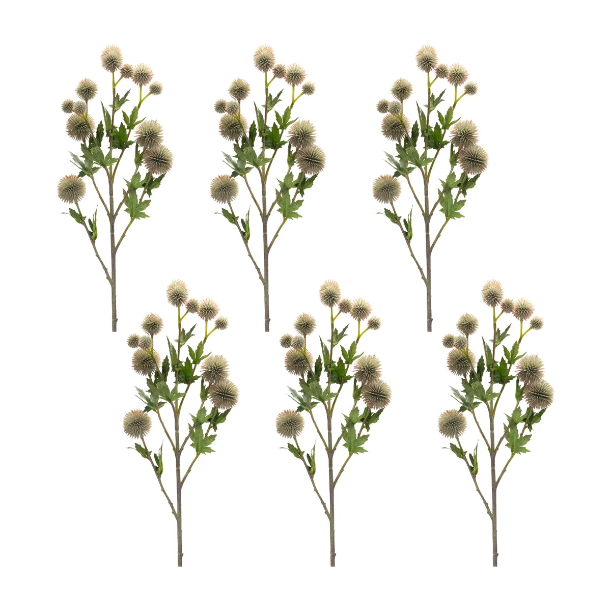 Faux Sage Allium Spray Set of 6 26 inch Height Plastic and Polyester Stems for Displays By Melrose