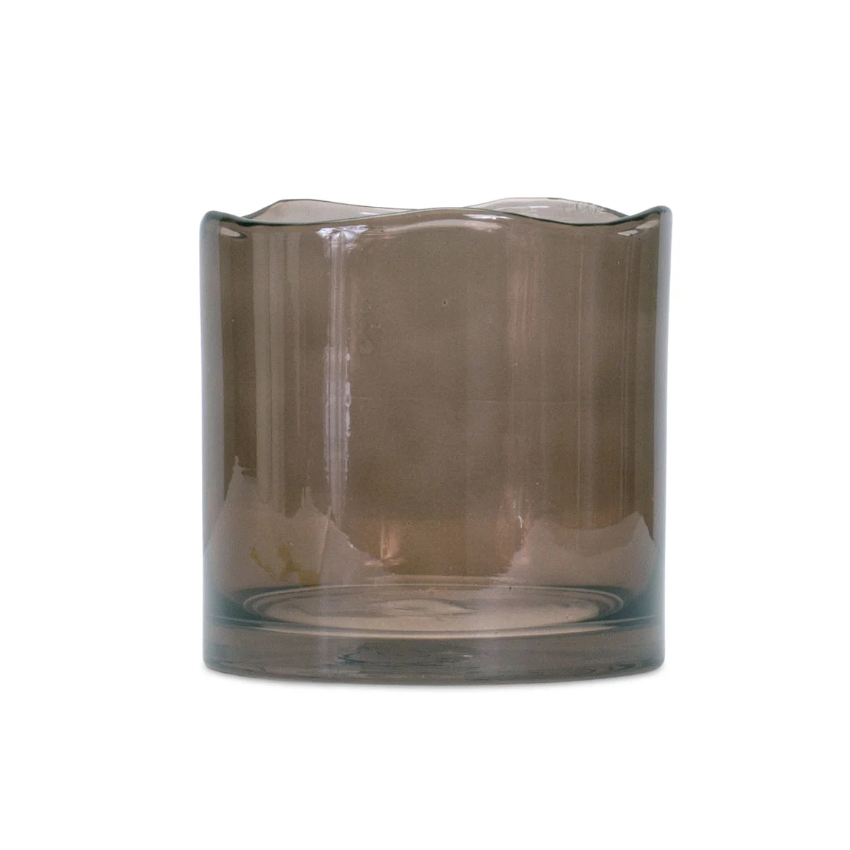 Decorative Wavy Glass Vase Grey – 6"H Melrose
