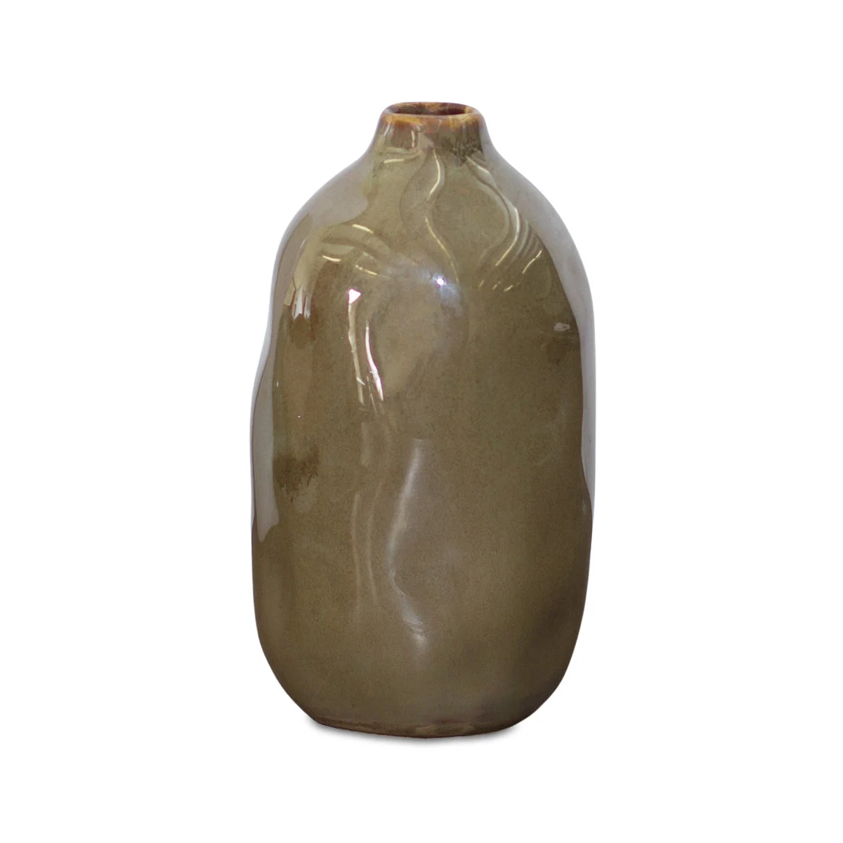 Decorative Ceramic Vases Set of 12 – 6 Inch Height – Brown and Grey Home Styling Pieces By Melrose