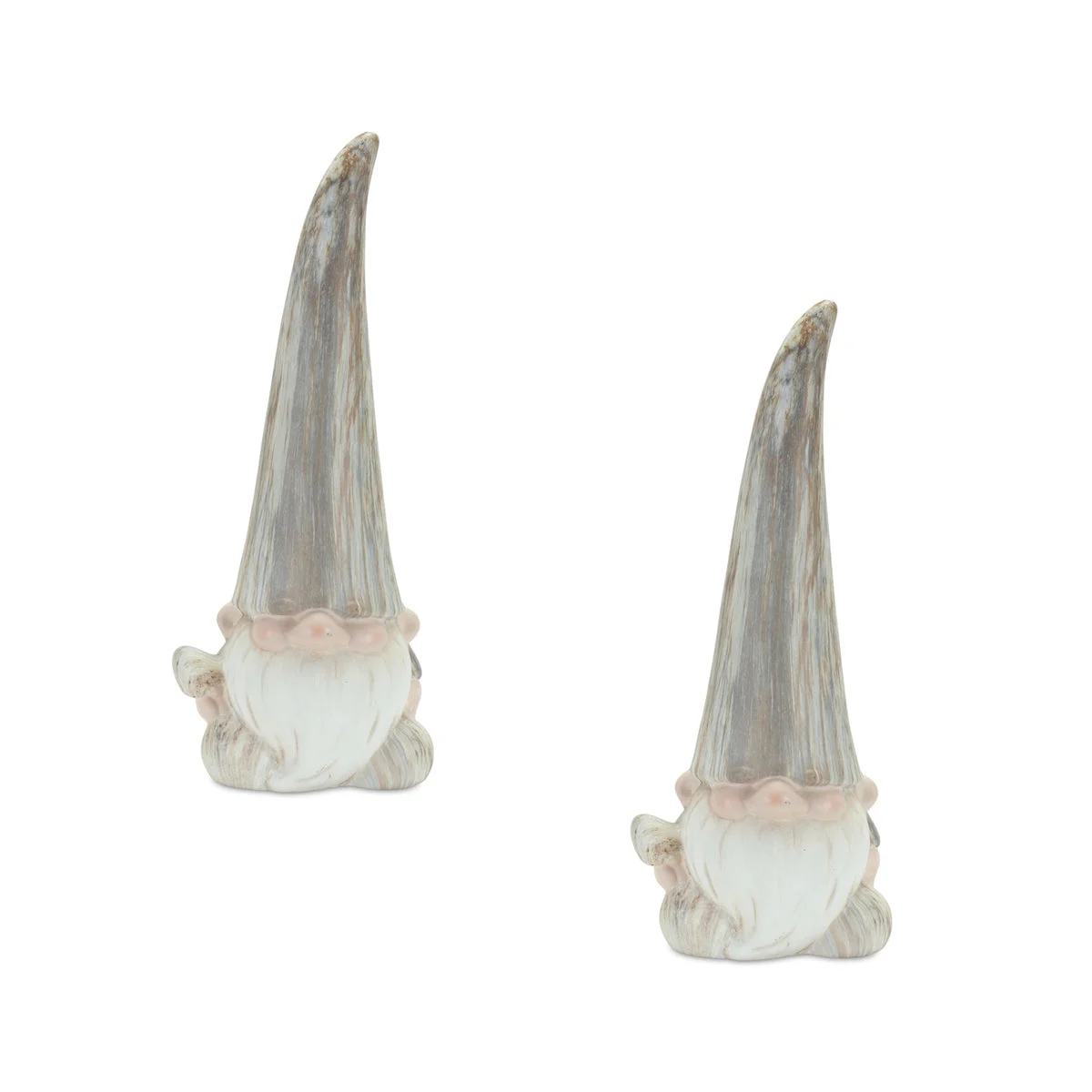 Terra Cotta Gnome Set of 2 – 14.5 Inch Height – Blue White and Grey Modern Figurines By Melrose