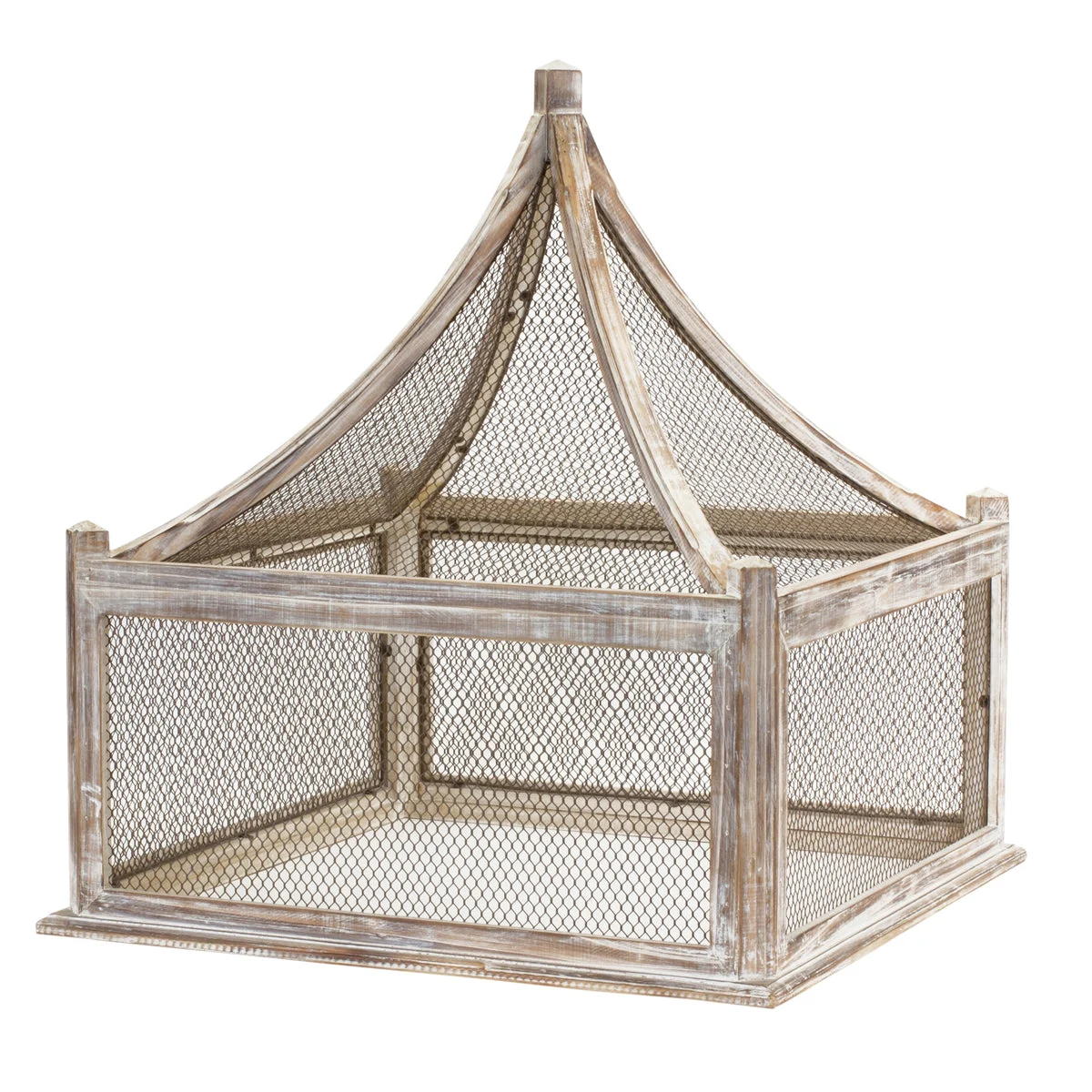 Garden Screen With Wood Frame 26 Inch Height For Outdoor Decor Red and Silver By Melrose