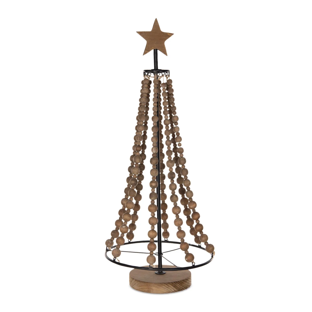 Wooden Beaded Tree Form 25 Inch Height for Tabletop and Mantel By Melrose