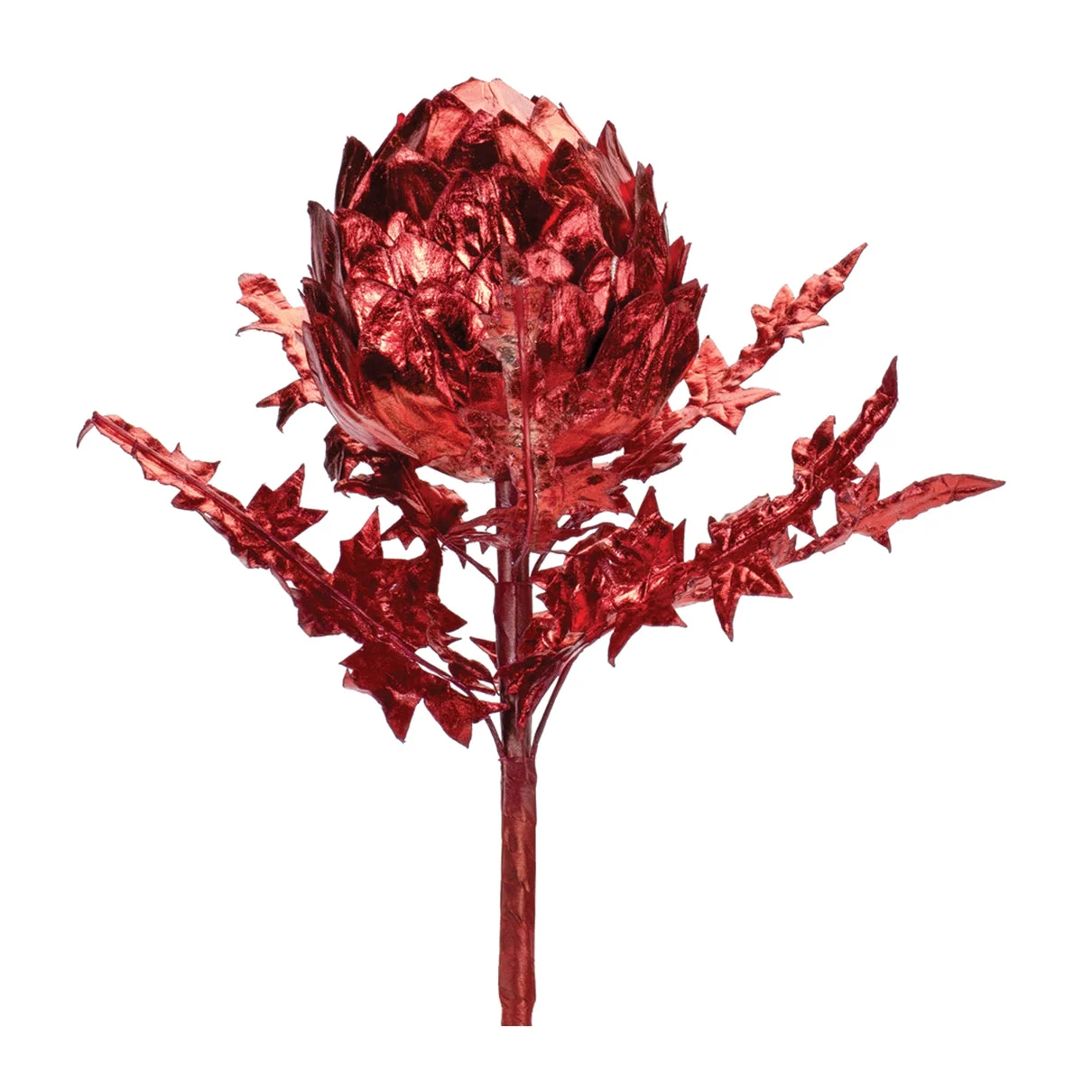 Red Glitter Artichoke Stem Set of 2 – 18.5" Tall by Melrose
