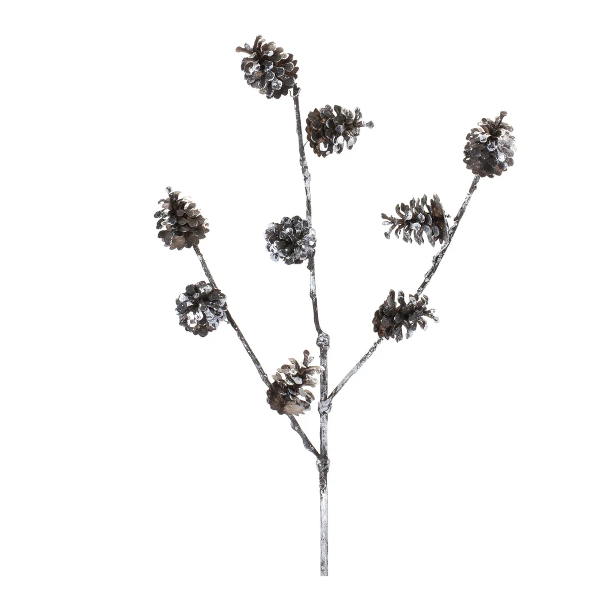Pine Cone Spray – Black and White Plastic Christmas Stems – Set of 12 – 28" High by Melrose