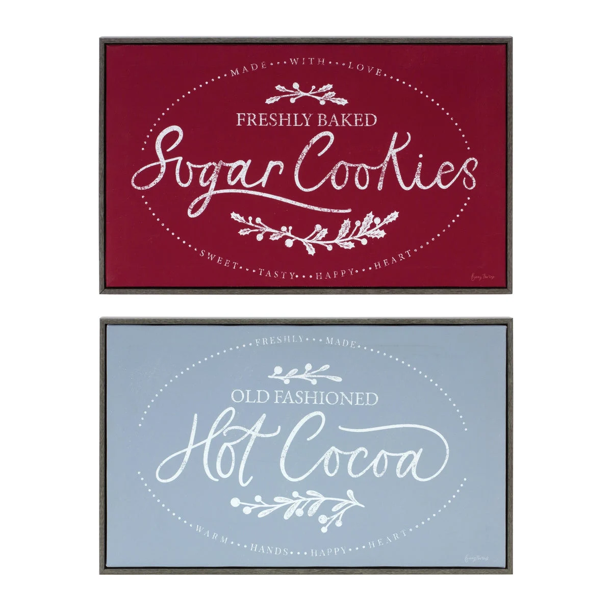 Cocoa and Cookies Christmas Wall Art Frame Set 15.5"L by Melrose