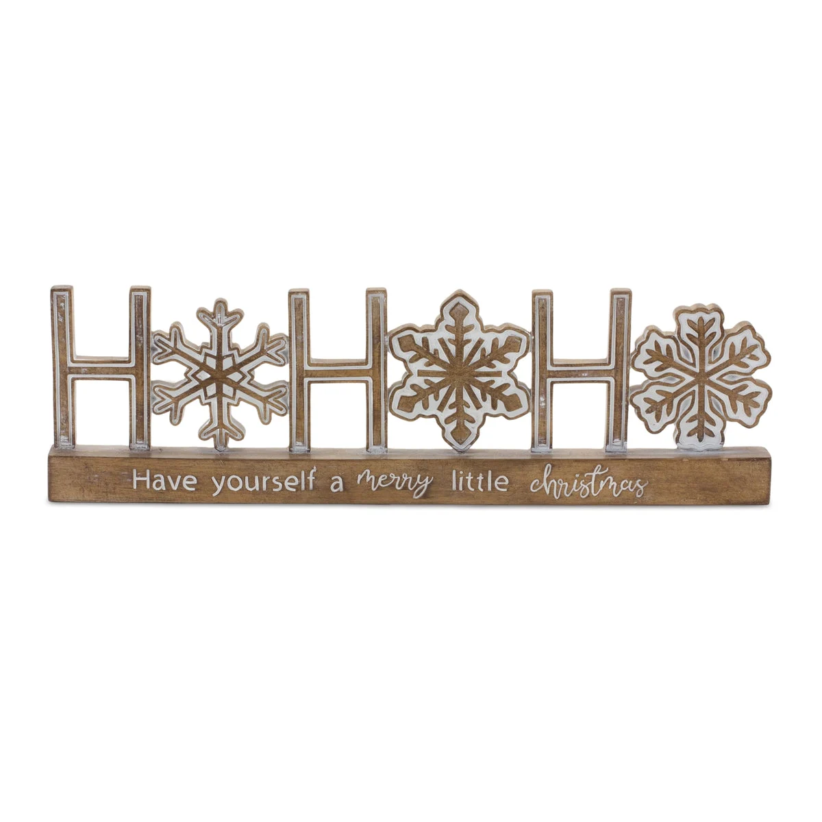 Ho Ho Ho Tabletop Sign 4.25H Resin Christmas Decor Set of 2 by Melrose