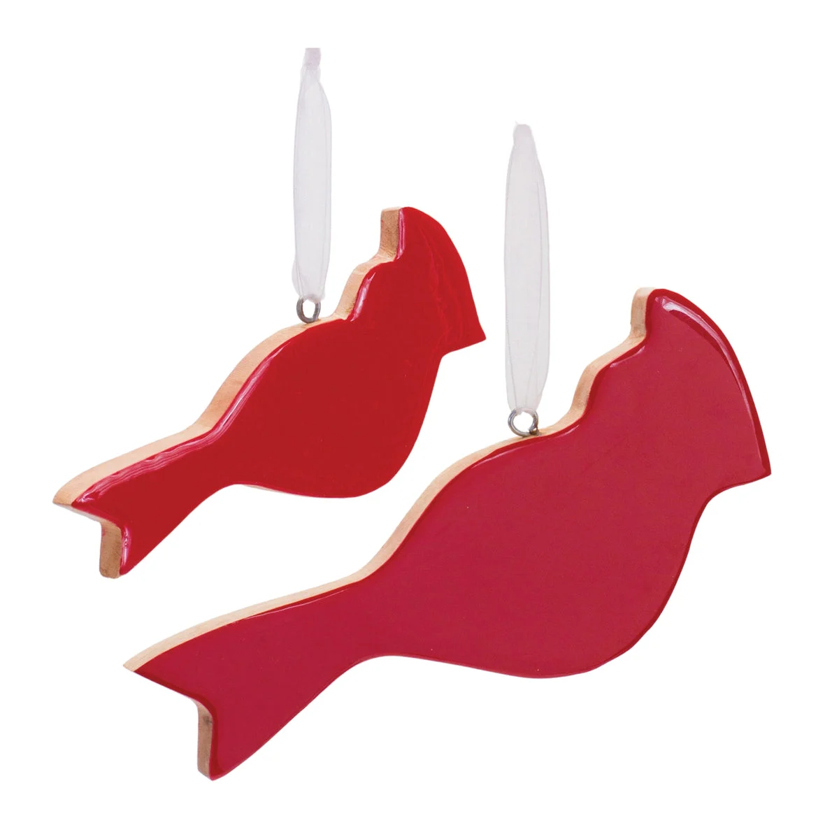 Glass Cardinal Bird Ornaments – Set of 6 – 5.5" & 8" Red and Brown Christmas Decorations By Melrose