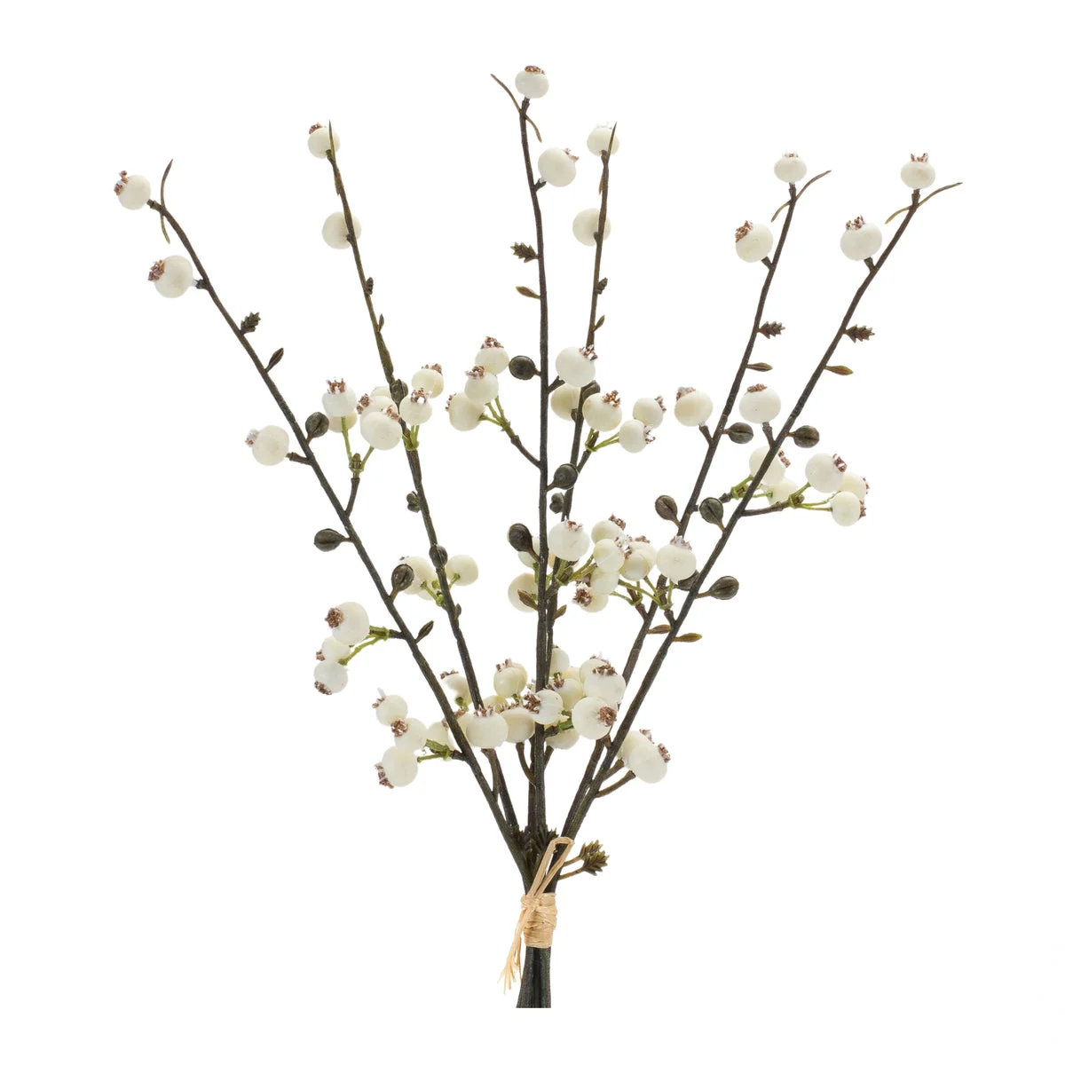 Winter Berry Twig Bundle Set Of 6 – Plastic Stems – 14.5 Inch Height – For Holiday Floral Decor – By Melrose