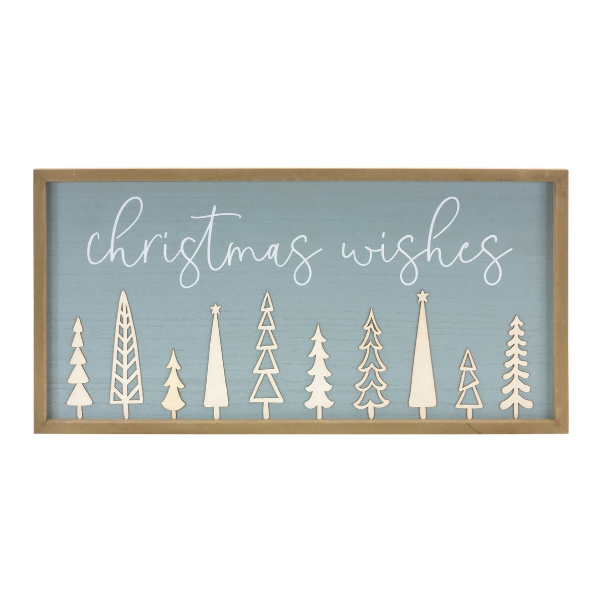 Christmas Wishes Wall Sign – MDF Wood Script – 13.75 Inch Height – For Holiday Wall Decor – By Melrose