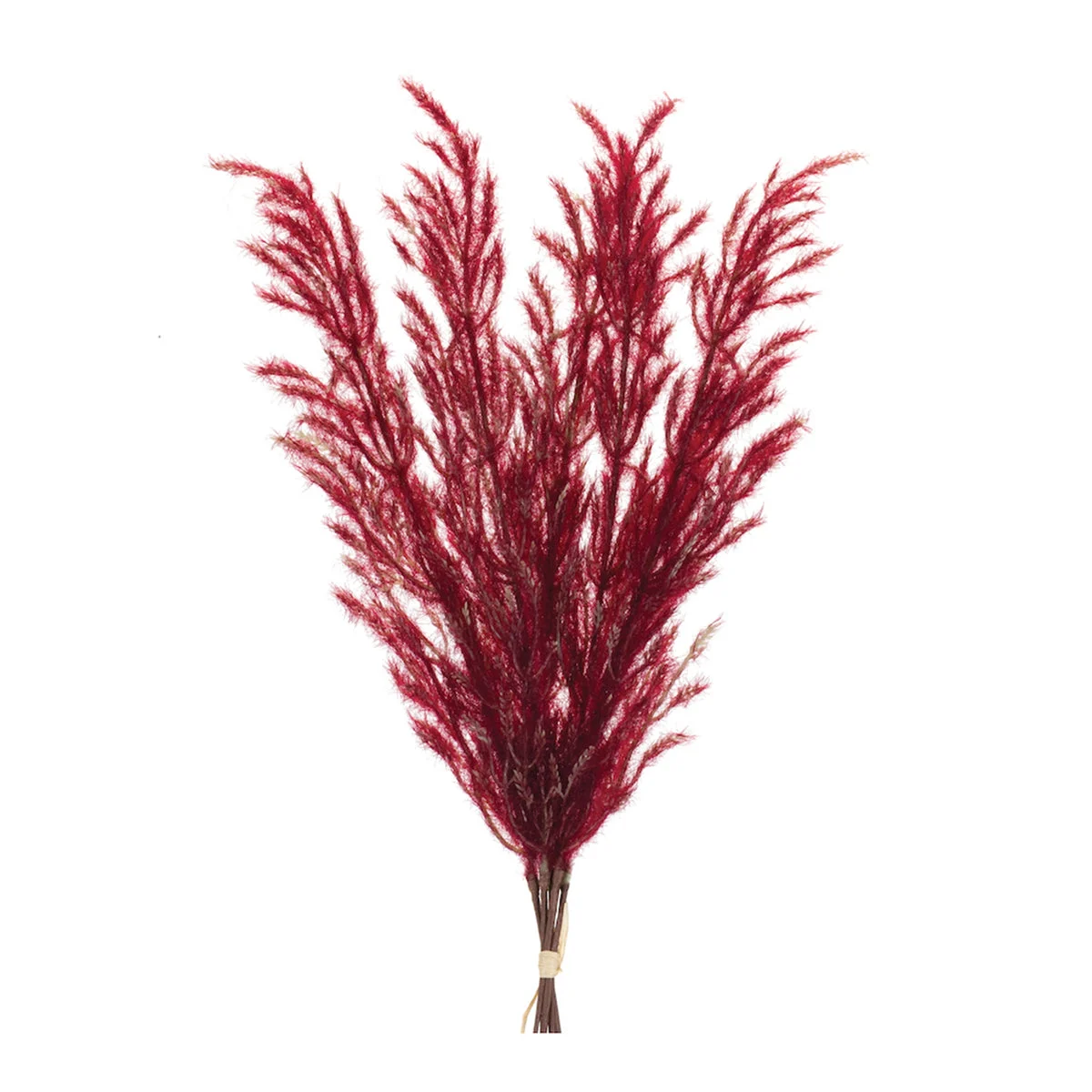 Burgundy Plume Bundle (Set Of 6) 32 Inch Height Crimson Plastic and Polyester Fall Stems for Seasonal Decor by Melrose