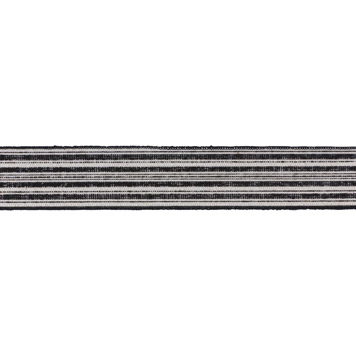 Wired Polyester Ribbon Set of 2 – Black and White Striped – 0.25 in Height Holiday Craft Ribbon By Melrose
