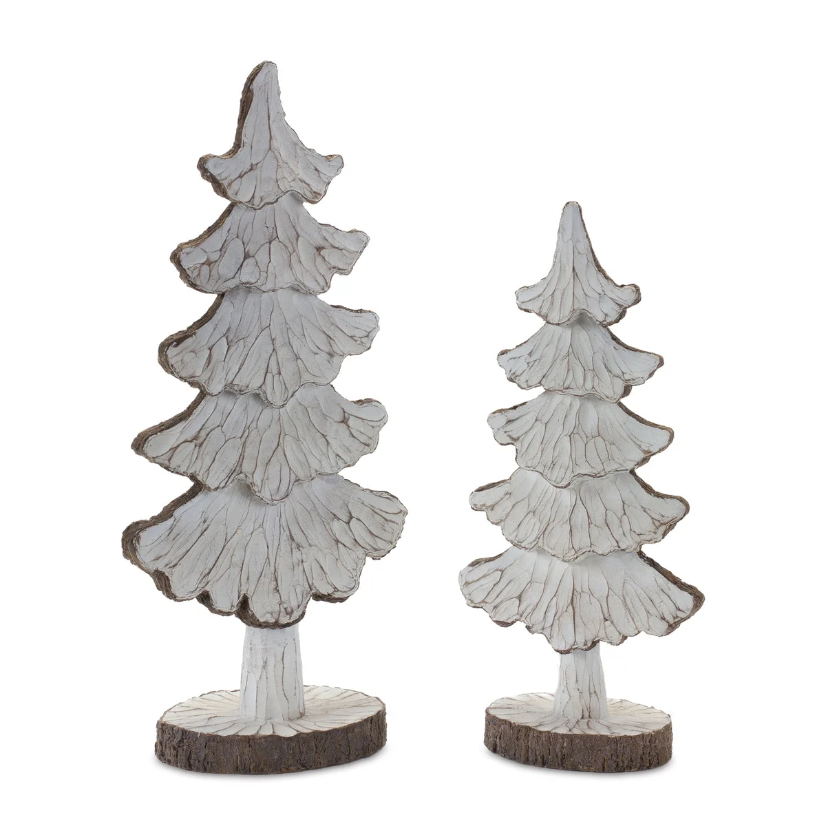 Woodland Tree Tabletop Set of 2 – Cream and Brown Resin – 16 in Height By Melrose
