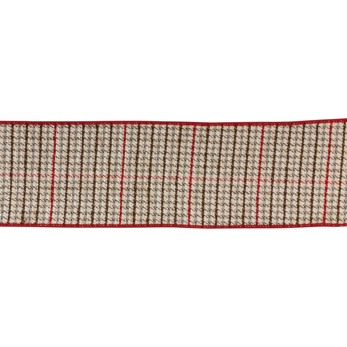 Christmas Decor Wired Ribbon – 4 in x 10 Yds Plaid for Gift Wrapping – 4 in Height By Melrose