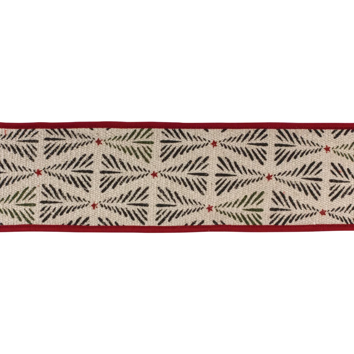 Wired Cotton Ribbon – Black and Beige Tree Pattern – 0.25 in Height 4 in Width By Melrose