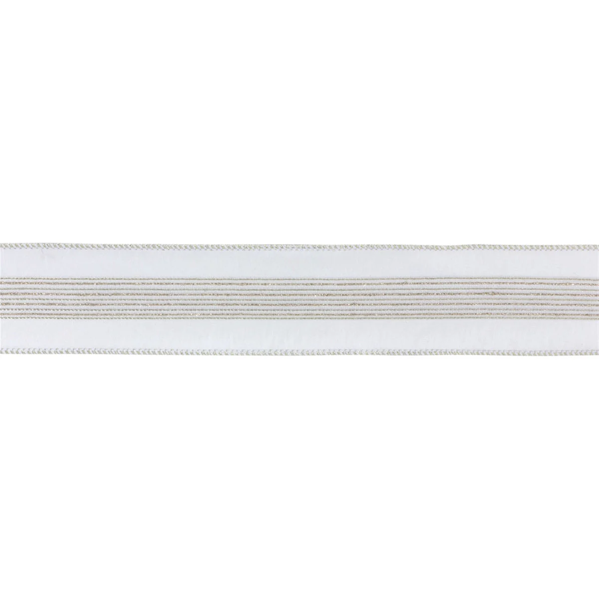 Christmas Decor Ribbon 0.25 in Wired Polyester Silver Stripe 2.5 in x 10 Yards By Melrose