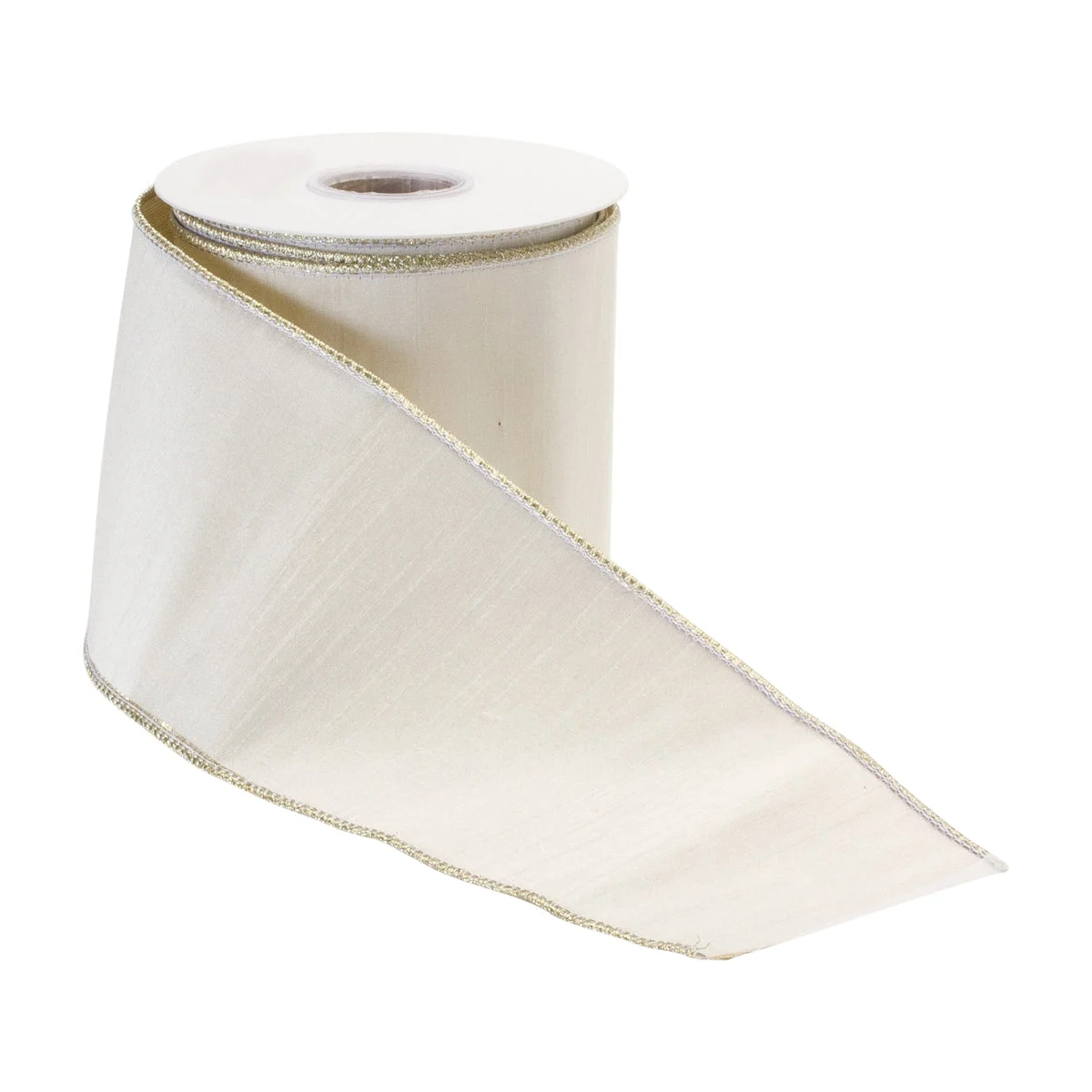 Christmas White Wired Ribbon 0.25" Height 4" x 10 Yards for Holiday Crafts by Melrose