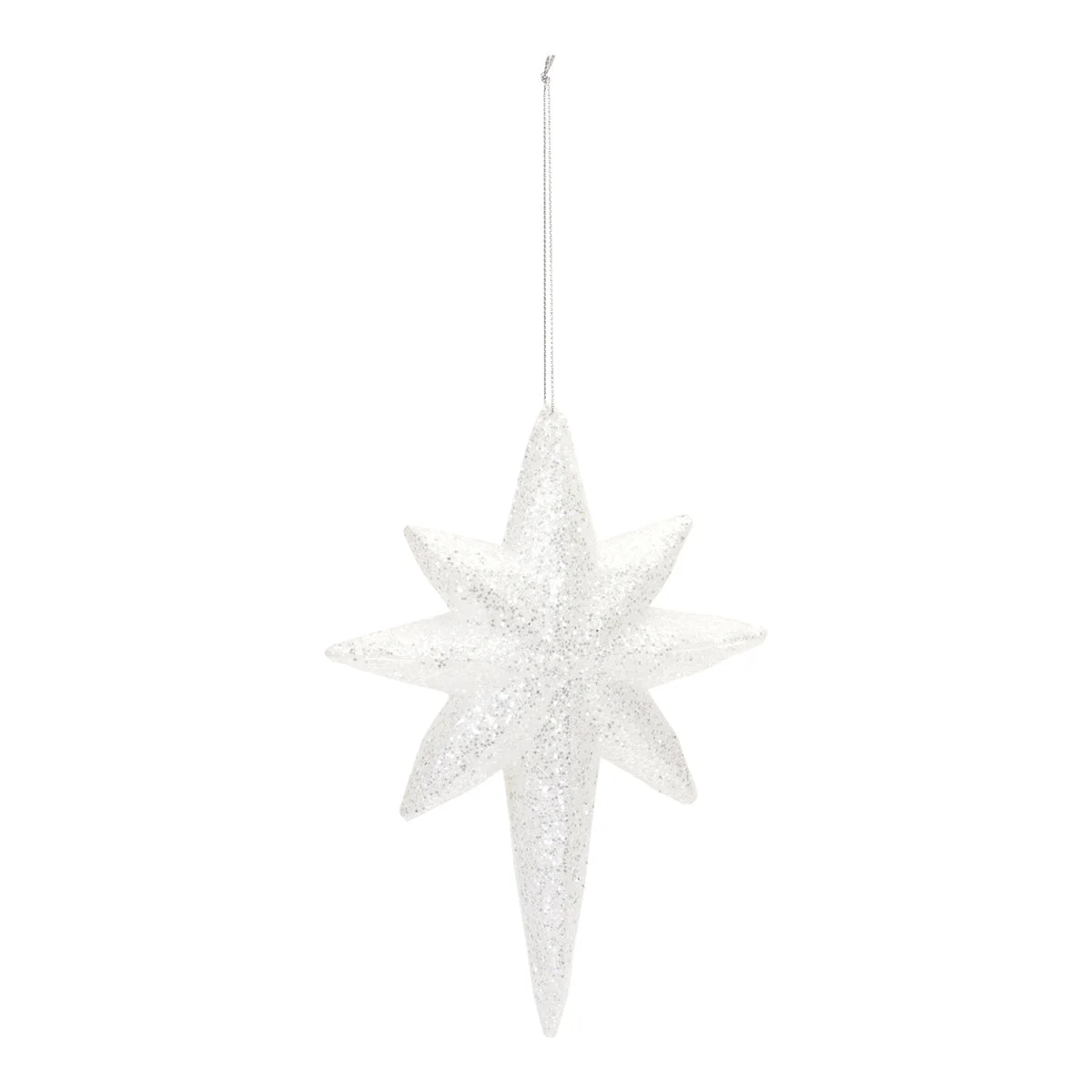 Clear Acrylic Star Drop Christmas Ornament – 8"H Crystal Holiday Hanging, Set of 12 by Melrose