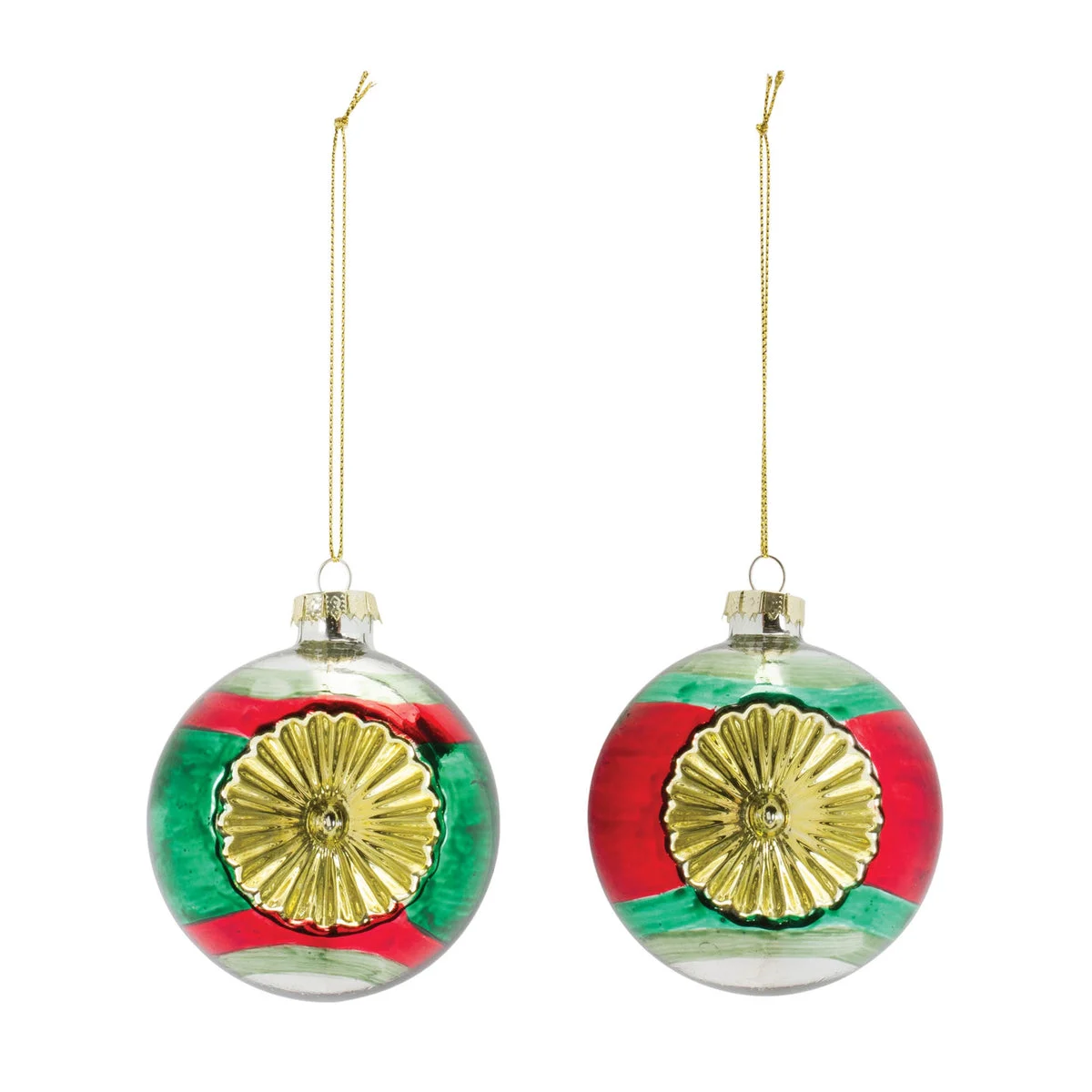 Christmas Glass Reflector Ball Ornaments – 3"D Holiday (Set of 12) by Melrose