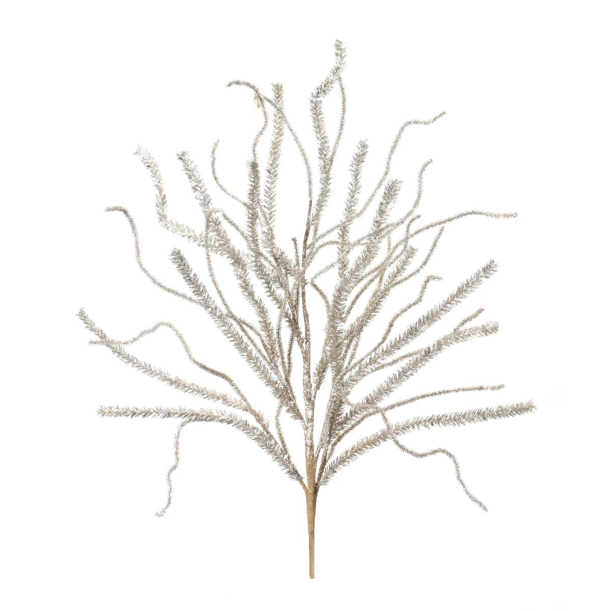 Glittered Pine Tinsel Branch Set – 30"H Christmas Decorative Stems, Plastic Holiday Sprays (Set of 2) by Melrose