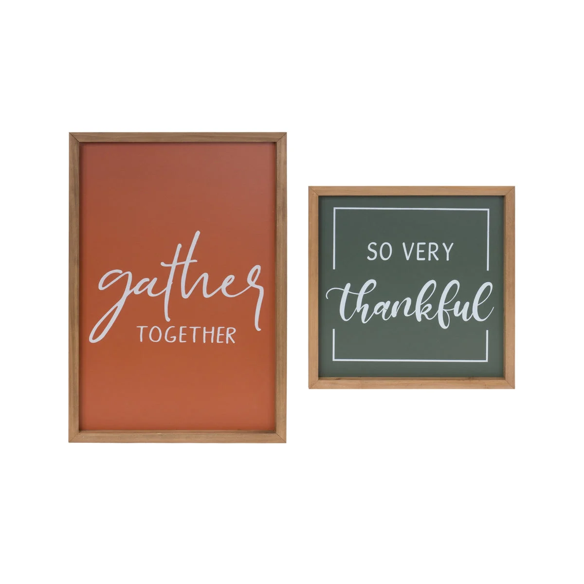 Seasonal Sign Set Of 2 – 12"H – Gather Together and So Very Thankful Wall Art By Melrose
