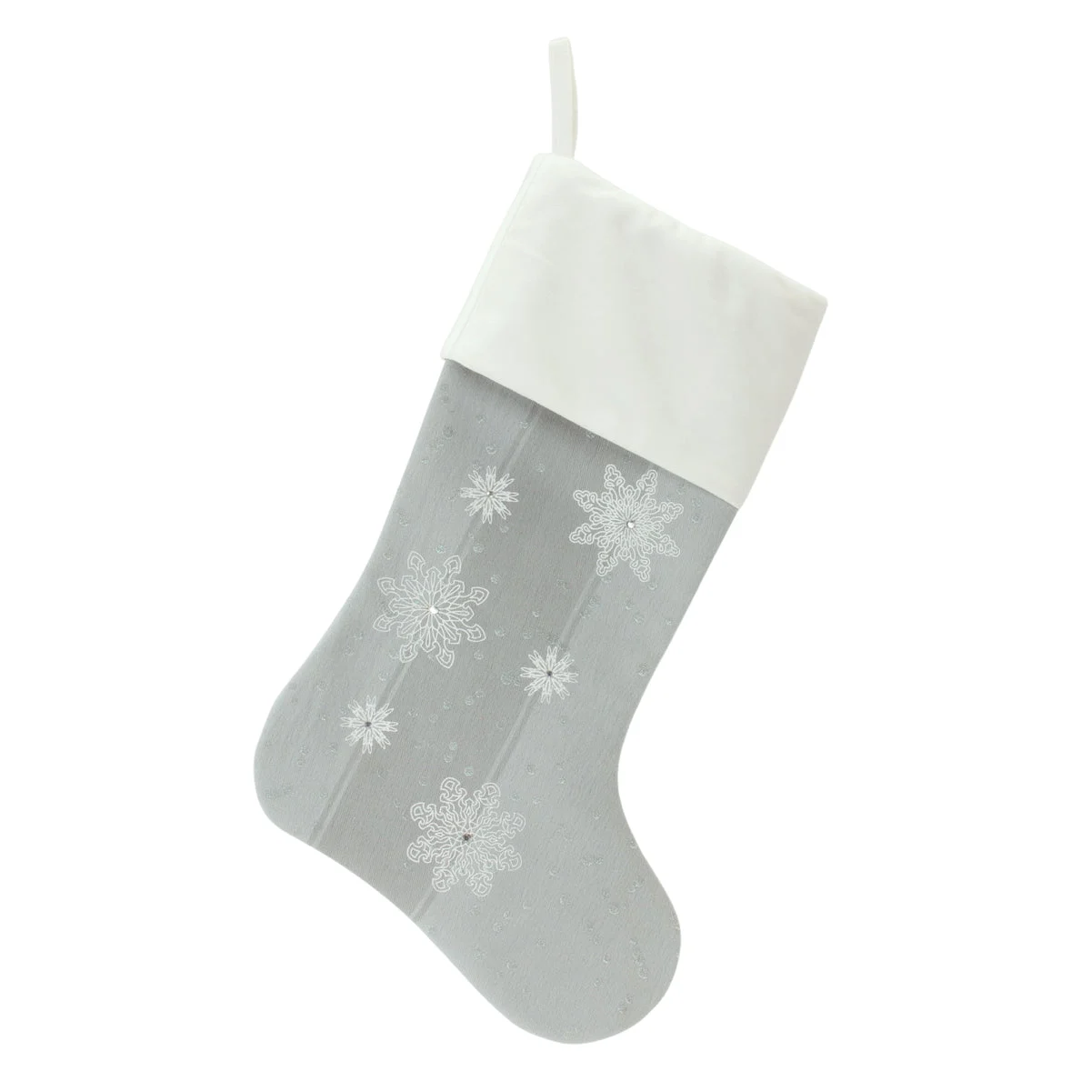 Christmas Stocking Set of 3 – Blue White Snowflake Polyester Holiday Stockings – 18.25"H – By Melrose