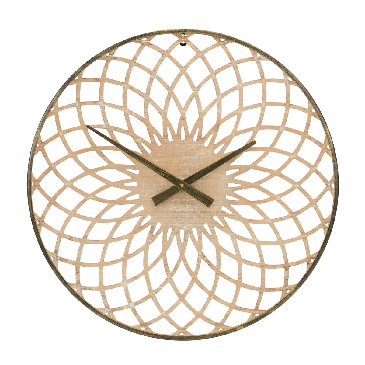 Decorative Round Wood Wall Clock 23.75 Inch Height For Bedroom Or Office By Melrose