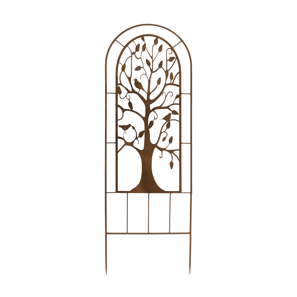 Set of 2 Red Iron Tree Screens 47.5"H Elegant Outdoor Indoor Divider With Bird Accents By Melrose