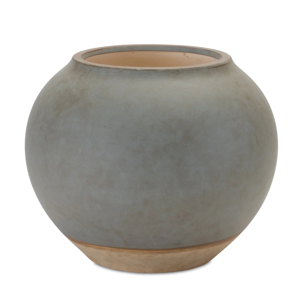 Two Tone Ceramic Vase – 7.5"H Grey and Beige Urn Style Accent by Melrose